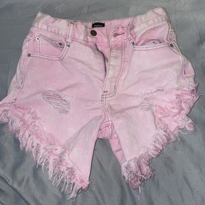 Pink denim urban outfitters shorts